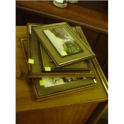 2 PICTURED TILES ARTIST ON BACK & 2 OLD FRAMED PICTURES