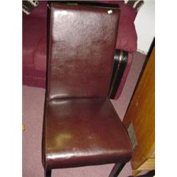 BROWN LEATHER SIDE CHAIR