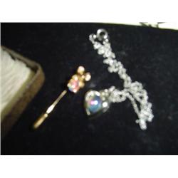 OPAL PIN & OPAL NECKLACE
