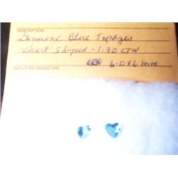 GENUINE BLUE TOPAZES   HEART SHAPED