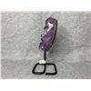 Image 3 : NATURAL POLISHED AMETHYST ON METAL STAND APPROX 5X3" RETAIL $1200