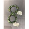Image 1 : 2 JADE & .925 SILVER BRACELETS
