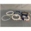 Image 2 : 6 ASSORTED BRACELETS INCLUDING; SODALITE/.925 SILVER, ROSE QUARTZ, CLEAR AURA QUARTZ & MORE