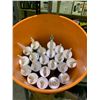 Image 4 : 2 BINS AND BUCKET OF PAINTING SUPPLIES