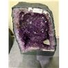 Image 1 : RARE AMETHYST CATHEDRAL GEODE WITH CALCITE 9.3KG APPROX 10X7.5"