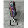 Image 2 : AMETHYST TITANIUM AURA ON METAL STAND APPROX 5.5" RETAIL $600