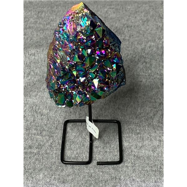 AMETHYST TITANIUM AURA ON METAL STAND APPROX 5" RETAIL $750