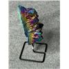 Image 2 : AMETHYST TITANIUM AURA ON METAL STAND APPROX 5" RETAIL $750