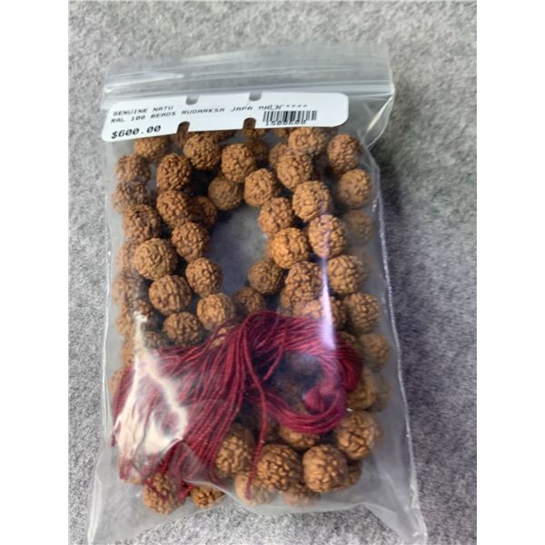 GENUINE NATURAL 108 BEADS RUDRAKSHA JAAP MALA RETAIL $600