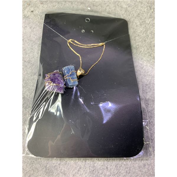 AMETHYST AND BLUE KYANITE NECKLACE RETAIL $350