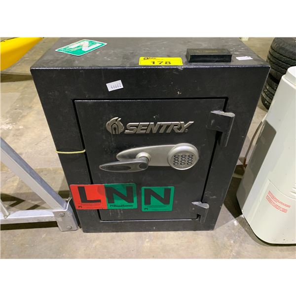 SENTRY SAFE NO COMBO FROM STORAGE LOCKER, UNKNOWN CONTENTS