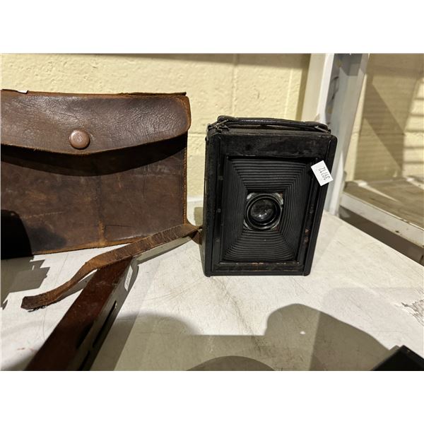 LOT OF 9 ANTIQUE CAMERAS AND A LEVEL