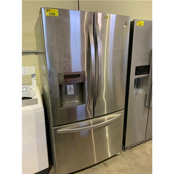 KENMORE STAINLESS STEEL FRENCH DOOR FRIDGE WITH ICE AND WATER