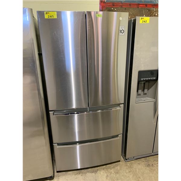 LG STAINLESS STEEL FRENCH DOOR FRIDGE WITH 2 PULL OUT FREEZERS