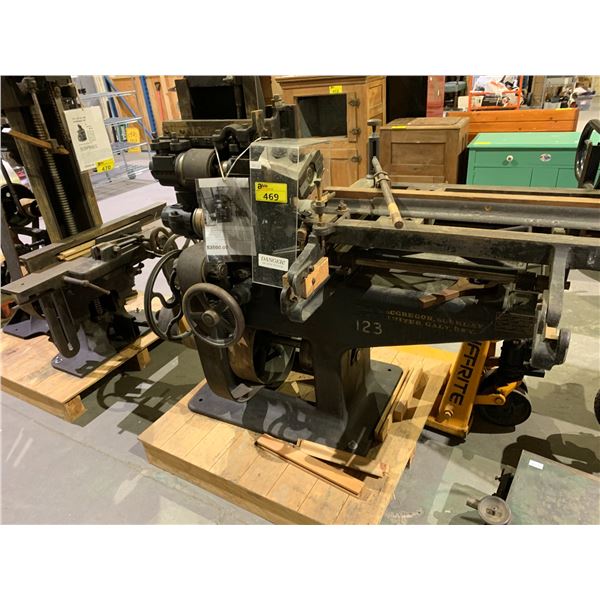 MACGREGOR GOURLEY CO. LTD. TENONING WOODWORKING MACHINE