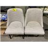 Image 2 : PAIR OF FABRIC CHAIRS (1 HAS LEG ISSUES)