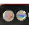 Image 2 : 2003 FINE SILVER MAPLE LEAF HOLOGRAM FINE SILVER COIN SET. INCLUDING $5, $4, $3, $2, & $1