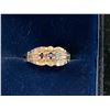 Image 1 : GOLD RING WITH 3 DARK COLOURED DIAMONDS