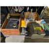 Image 2 : SHELF OF ASSORTED ITEMS INCLUDING; VINTAGE CAMERA, VINTAGE MEASURING TOOLS, VINTAGE CAMERA FLASH &