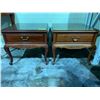 Image 1 : GLASS TOP COFFEE TABLE & 2 WOOD 1 DRAWER GLASS TOP SIDE TABLES