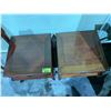 Image 3 : GLASS TOP COFFEE TABLE & 2 WOOD 1 DRAWER GLASS TOP SIDE TABLES
