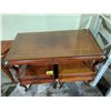 Image 6 : GLASS TOP COFFEE TABLE & 2 WOOD 1 DRAWER GLASS TOP SIDE TABLES