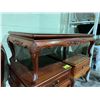 Image 7 : GLASS TOP COFFEE TABLE & 2 WOOD 1 DRAWER GLASS TOP SIDE TABLES
