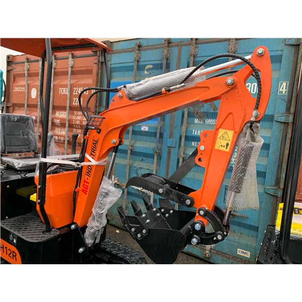AGT INDUSTRIAL QH12R ORANGE GAS POWERED RIDE ON MINI EXCAVATOR