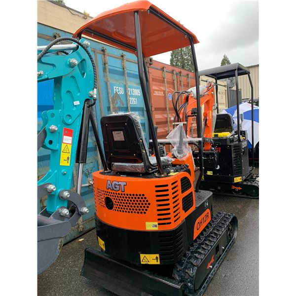 AGT INDUSTRIAL QH12R ORANGE GAS POWERED RIDE ON MINI EXCAVATOR