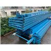 Image 2 : ASSORTED 12' H X 42" D BLUE INDUSTRIAL PALLET RACKING WITH 9' CROSSBARS & PALLET OF MESH DECKING