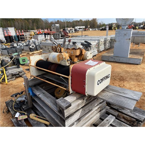COFFING CRANE TROLLEY W/ 5 TON WINCH
