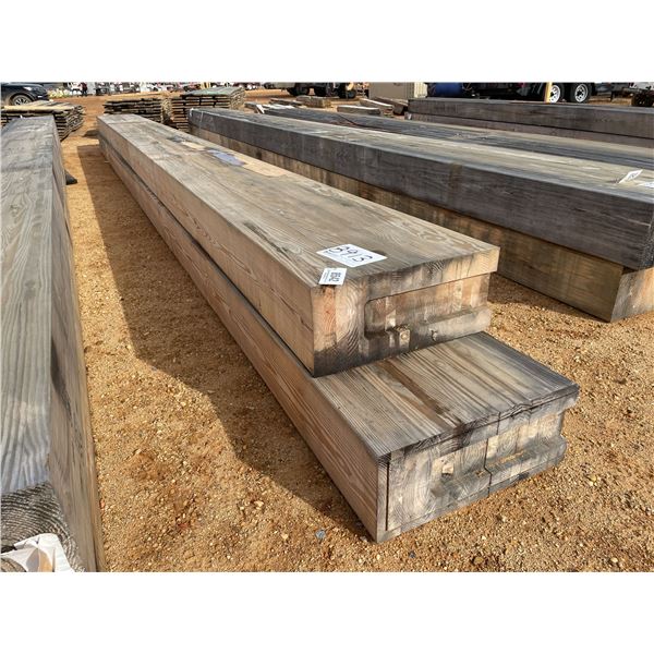 (2) LAMINATED WOODEN BEAMS