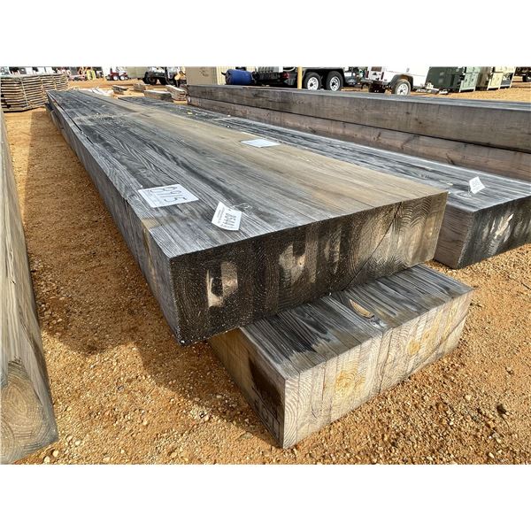 (2) LAMINATED WOODEN BEAMS