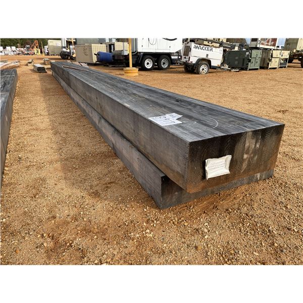 (2) LAMINATED WOODEN BEAMS