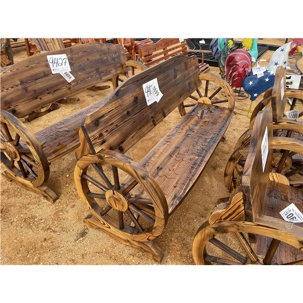 WAGON WHEEL BENCH SEAT