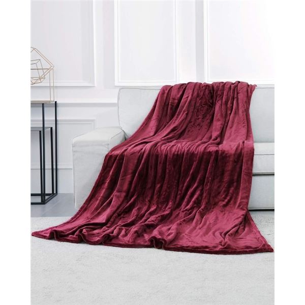 Plush Electric Blanket Burgundy Full size
