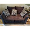 Image 1 : Charcoal Microfibre Love Seat 70L x 40D x 30T