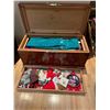 Image 1 : Oak Dovetailed Blanket Chest Cedar 37L x 16D 17T Lined With Christmas Decorations