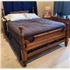 Image 1 : Antique Qeen Size Wooden Bed Frame And Mattress With Box Spring