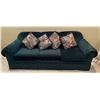 Image 1 : Big Comfy Couch Style Green Vintage Couch And Throw Pillows 86L x 26D x 30T
