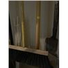 Image 2 : Assortment Of Lawn And Garden Supplies, Brooms, Shovels, Pitchforks, And More