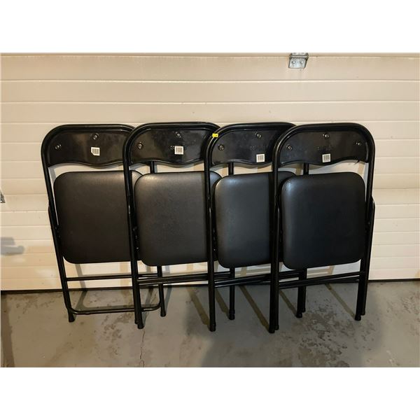 Set Of Four Black Folding Chairs