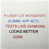 Image 3 : Pack Of 4 Laser Cut Moissanite Test Like Diamond, Looks Better(4ct) , Suggested Retail Value $400