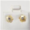 Image 1 : 14K Yellow Gold Diamond And Mother Of Pearl 2In1 Earrings, Made in Canada, Suggested Retail Value $7