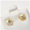 Image 2 : 14K Yellow Gold Diamond And Mother Of Pearl 2In1 Earrings, Made in Canada, Suggested Retail Value $7