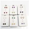 Image 1 : 14K Yellow Gold Set Of 12 Month With Genuine Gemstone Including Diamonds Earrings, Made in Canada, S