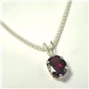 Image 2 : Silver Garnet 18"(1.8ct) Necklace, Suggested Retail Value $140