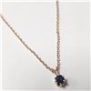 Image 2 : Silver Sapphire 18" With 14K Gold Filled And Gold Plated Chain Necklace, Suggested Retail Value $240