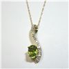 Image 1 : 14K Gold Peridot(0.5ct) Diamond(0.2ct) Necklace (~weight 1.6g), Suggested Retail Value $2500