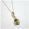 Image 2 : 14K Gold Peridot(0.5ct) Diamond(0.2ct) Necklace (~weight 1.6g), Suggested Retail Value $2500